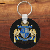 アームズブルー金ゴールドイーグルエンブレムの自分のコートを作る キーホルダー (正面)