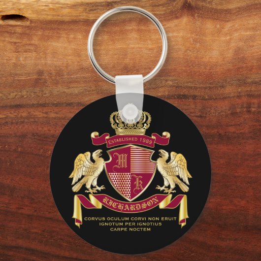 アームズレッド金ゴールドイーグルエンブレムの自分のコートを作る キーホルダー (正面)