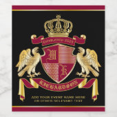 アームズレッド金ゴールドイーグルエンブレムの自分のコートを作る ワインラベル (シングルラベル)