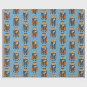 アームチェアにコーヒーを入れたビジネスマン ラッピングペーパー (フラット)