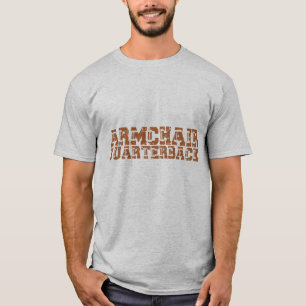 アームチェアクォーターバックサッカータイポグラフィ Tシャツ