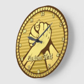 アームレスリングの金ゴールド ラージ壁時計 (傾斜)
