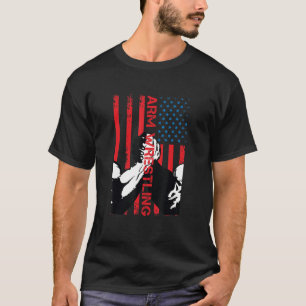 アームレスリングアメリカ国旗 Tシャツ