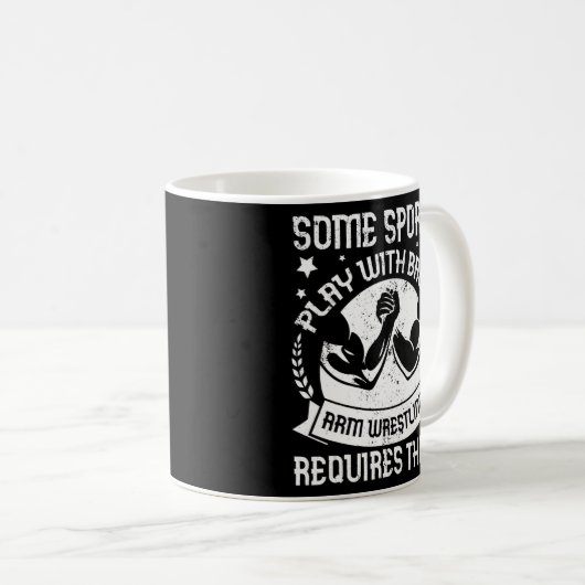 アームレスリングアームレスラーアスリートスクイーズ二頭筋 コーヒーマグカップ (正面右)