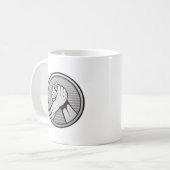アームレスリングシルバー コーヒーマグカップ (正面左)