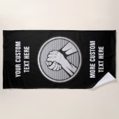 アームレスリングシルバー ビーチタオル (正面)