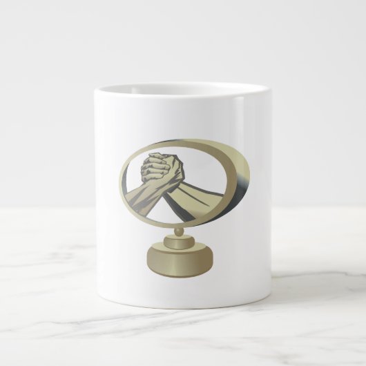 アームレスリングトロフィー ジャンボコーヒーマグカップ (正面)