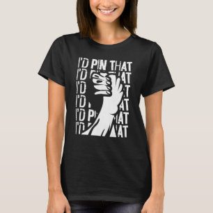 アームレスリングハンドレスリングピン留めする Tシャツ