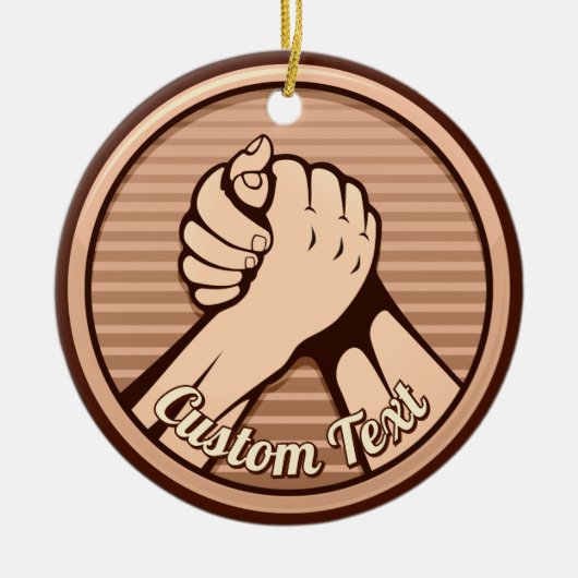 アームレスリングブロンズ セラミックオーナメント (正面)