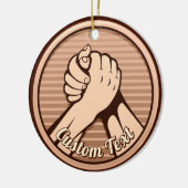 アームレスリングブロンズ セラミックオーナメント (左)