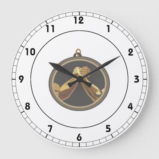 アームレスリングメダル ラージ壁時計 (正面)