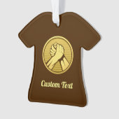 アームレスリング金ゴールド オーナメント (正面)