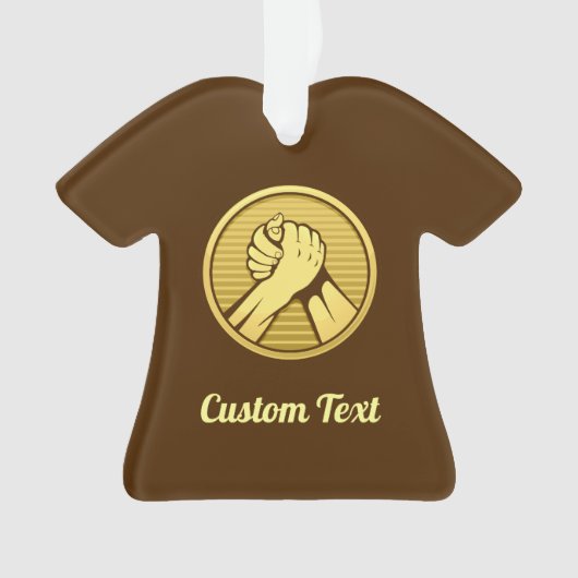 アームレスリング金ゴールド オーナメント (正面)