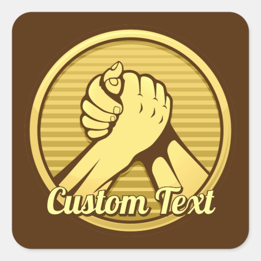 アームレスリング金ゴールド スクエアシール (正面)