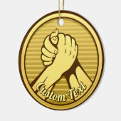 アームレスリング金ゴールド セラミックオーナメント (左)