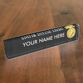 アームレスリング金ゴールド デスクネームプレート (側面)