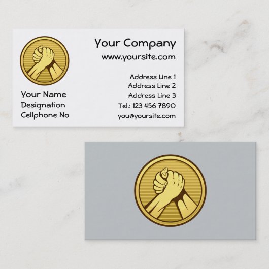 アームレスリング金ゴールド 名刺 (正面/裏面)
