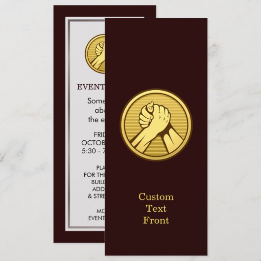 アームレスリング金ゴールド 招待状 (正面/裏面)