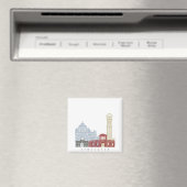 アーメダバードのスカイラインポスター マグネット (インサイチュ (食洗機))