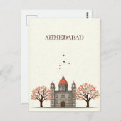 アーメダバードインド旅行はがき ポストカード (正面/裏面)