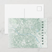 アーメダバード インド 都市地図 ミニマル デザイン ポストカード (正面/裏面)