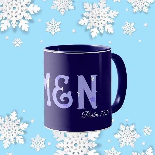 アーメン聖書の一節 現代のタイポグラフィー パーソナライズ マグカップ