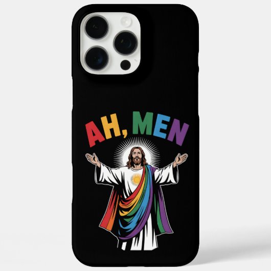 アーメン 笑える イエス レズビアン・ゲイ トランスジェンダー+ プライド パレード レインボー Case-Mate iPhoneケース (裏面)