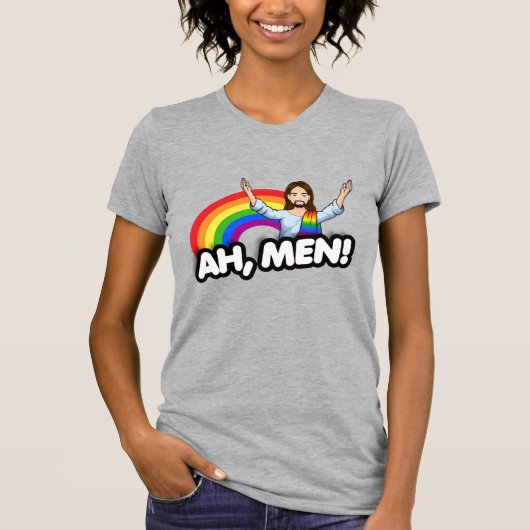 アーメン - 虹のイエス Tシャツ (正面)
