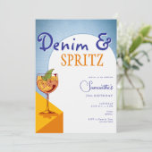 アーモダンチエレガントデニム&スピリッツ夏誕生日 招待状 (スタンド正面)