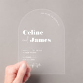 アーモダンチカスタムホワ澄んイ結婚オーバーレイ アクリル招待状 (インサイチュ (ポータブル))