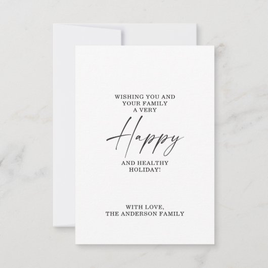 アーモダンチクミニマルリスマスフォトカード サンキューカード (裏面)