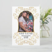 アーモダンチシンプルスクリプQRコー結婚ド セーブザデート (スタンド正面)