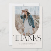 アーモダンチシンプルBOHO写真三卒業 サンキューカード (正面)