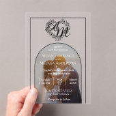アーモダンチスタイルフォトモノグラム結婚ズ アクリル招待状 (インサイチュ (ポータブル))