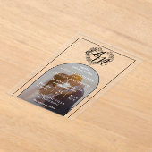 アーモダンチスタイルフォトモノグラム結婚ズ アクリル招待状 (レイダウン)