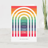 アーモダンチデザインレインボーニューイヤーホリデーカード シーズンカード (正面)