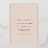 アーモダンチデザイン写真卒業パーティーシルバー 箔招待状 (裏面)