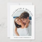 アーモダンチフォトQRコー結婚ド 招待状 (正面)