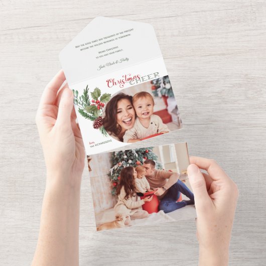 アーモダンチフローラクリスマス応援スクリプト写真 オールインワン招待状 (貼ってはがせる)