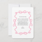 アーモダンチフローラ写真卒業パーティーホワイト サンキューカード (裏面)