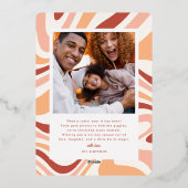 アーモダンチレトロGroovyクリスマスホリデーフォト 箔シーズンカード (裏面)