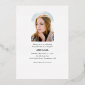 アーモダンチ写真バラ卒業ゴールドフォイルInv 箔招待状 (裏面)