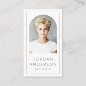 アーモダンチ写真縁ど薄QRコードホワイト 名刺 (正面)