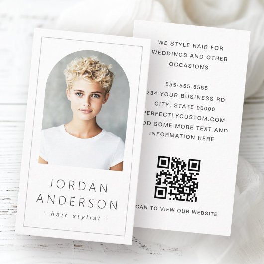 アーモダンチ写真縁ど薄QRコードホワイト 名刺