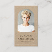 アーモダンチ写真縁ど薄QRコードKraft紙 名刺 (正面)