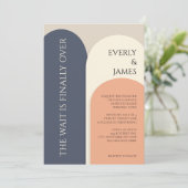 アーモダンチ結婚式招待状Iネイビー&ピーチ 招待状 (スタンド正面)