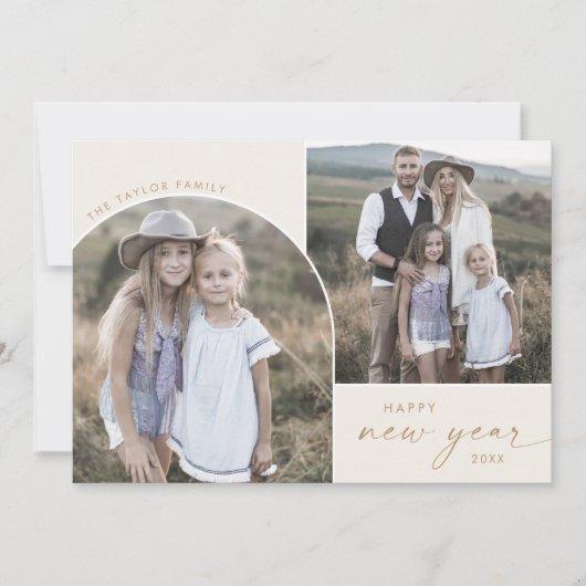 アーモダンチ |クリームニューイヤー3家族の写真ニュース シーズンカード (正面)