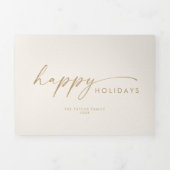 アーモダンチ |クリームハッピーホリデーズフォトコラージュ 三つ折りクリスマスカード (カバー)