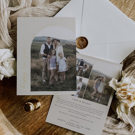 アーモダンチ |クリームフォイル新年の写真 箔シーズンカード