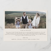 アーモダンチ |クリームフォイル3家族の写真新年 箔シーズンカード (裏面)